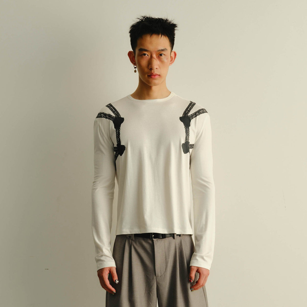 KADAKADA Harness-Strapped Graphic Long-Sleeve Tee