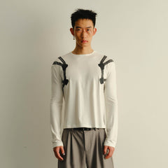 KADAKADA Harness-Strapped Graphic Long-Sleeve Tee