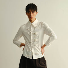 KADAKADA Asymmetrical Multi-Buckle Tailored Fit Shirt