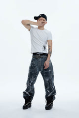 DND4DES Industrial Pipe Lace-Up Graphic Baggy Jeans