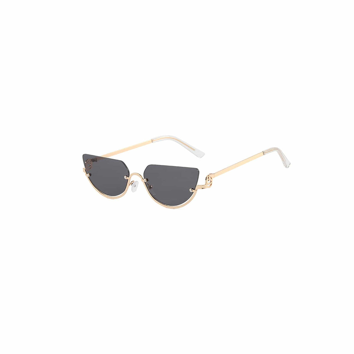 DAMAGE ASIA Semi-Oval Half-Rim Curved Frame Glasses