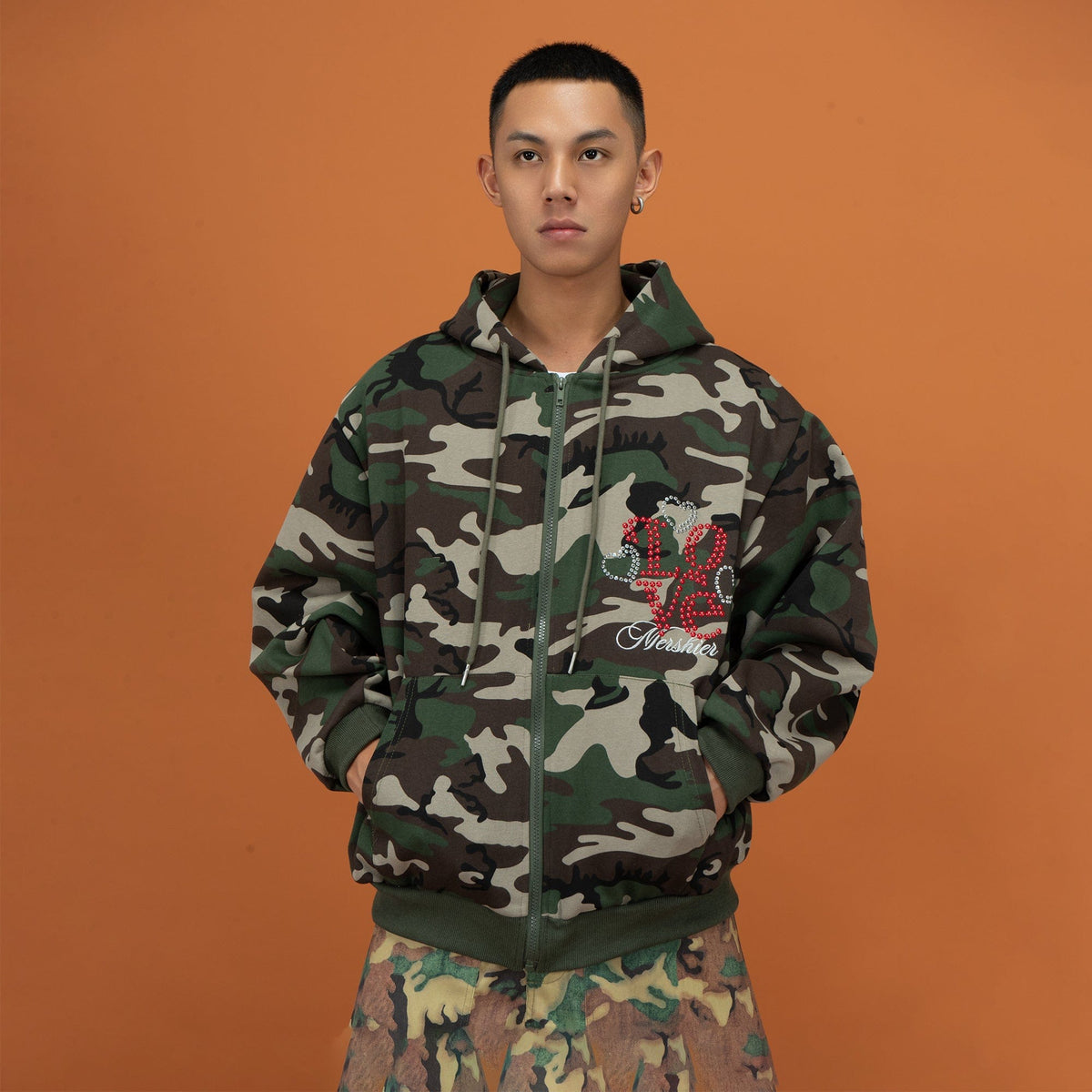 CLP Camo Studded Zip-Up Hoodie