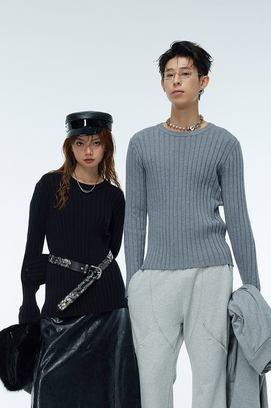 WHISTLEHUNTER Striped Logo Tag Slim-fit Sweater