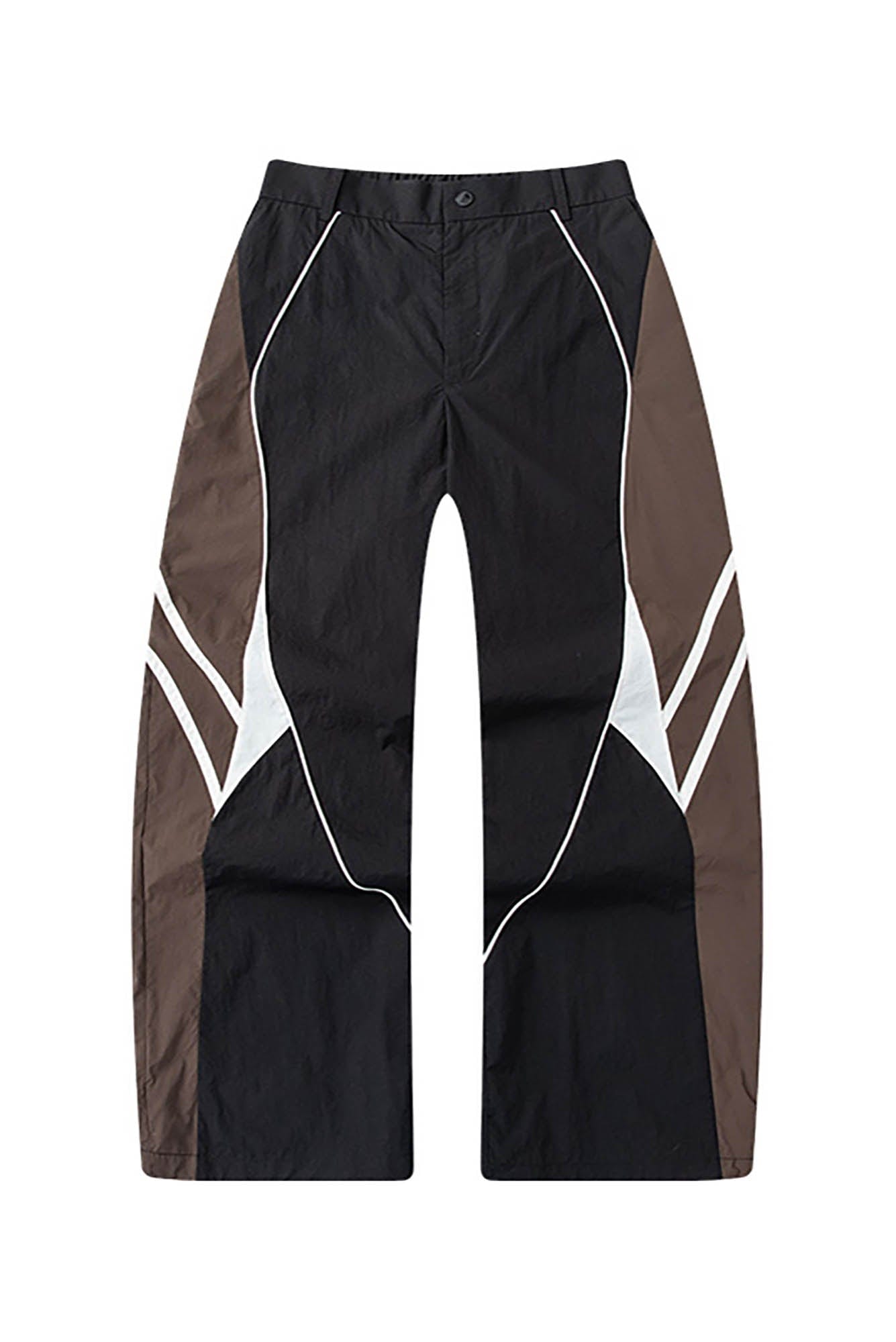 ENSHADOWER Contrast Striped Hem-Drawstring Pants