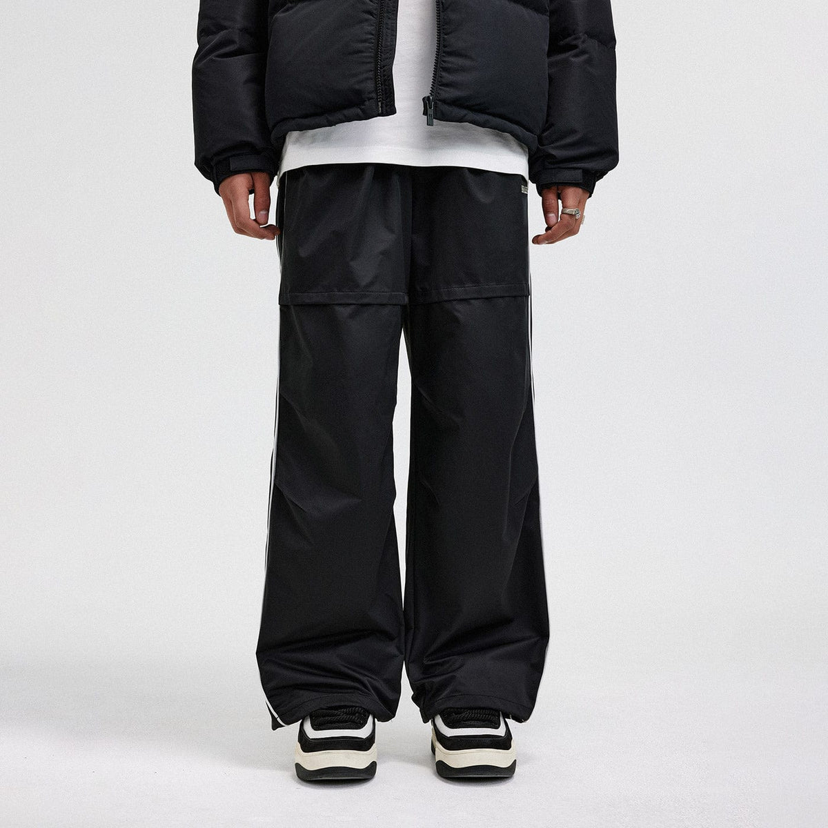 BONELESS Paneled Crinkled Parachute Pants