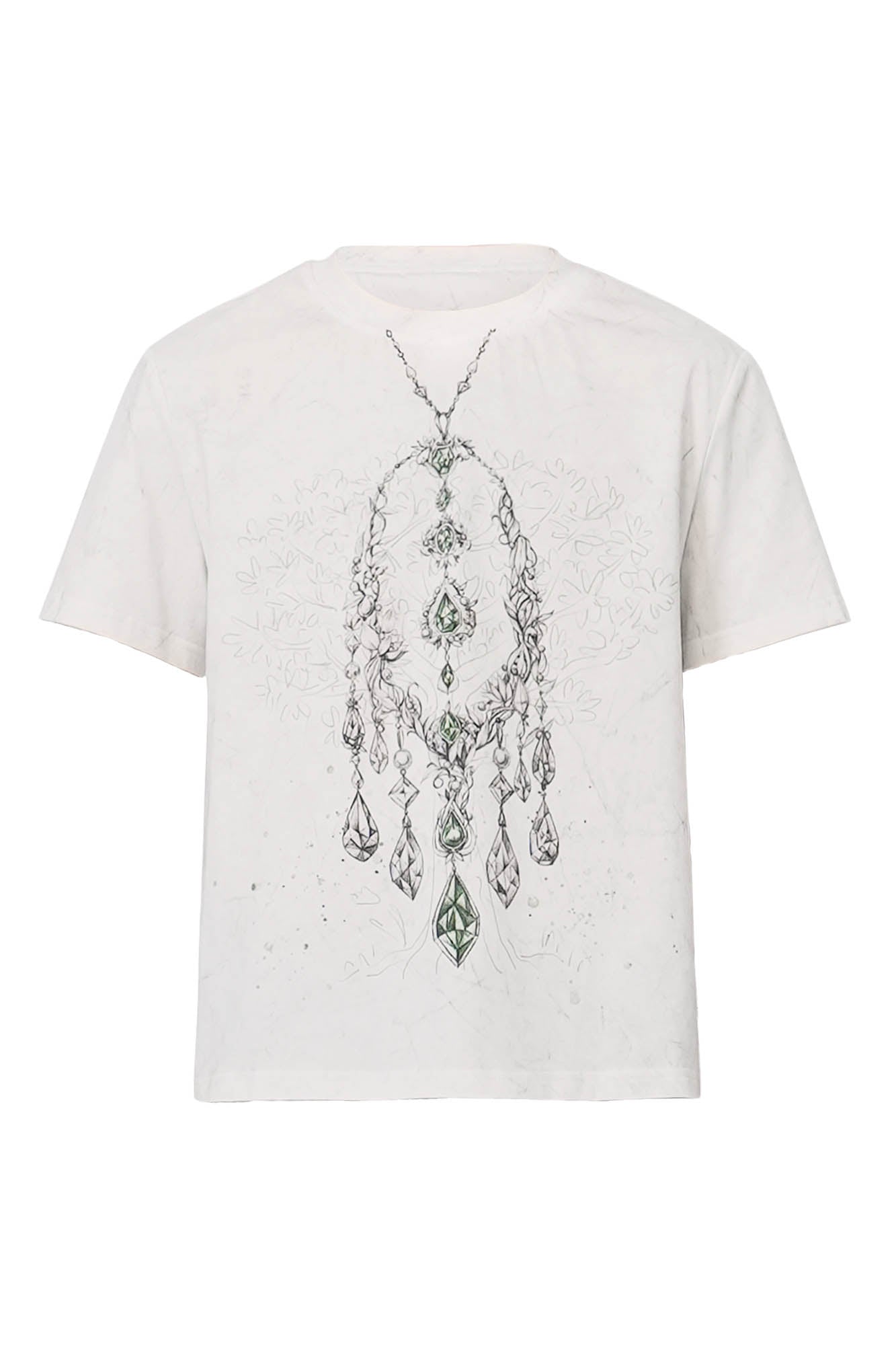 OIPWORD Crystal Necklace Graphic T-Shirt