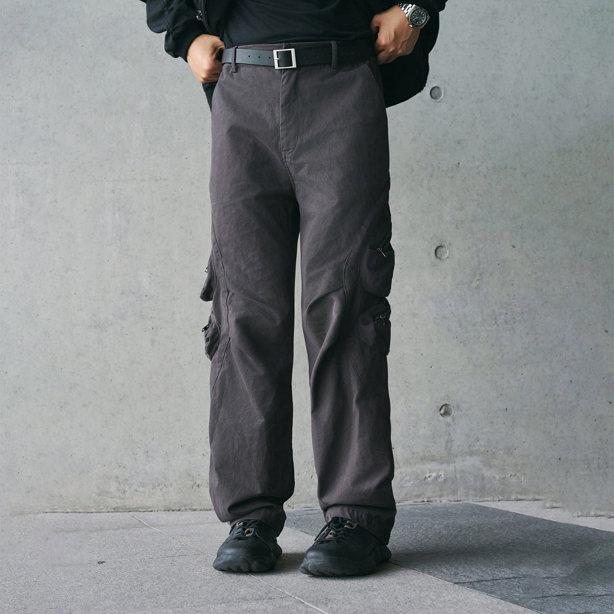 ENSHADOWER Modern Pleated Zipper Tactical Cargo