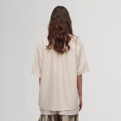 ILNya Nieternite Nifutur Asymmetrical Ruffle Iris Half Shirt