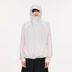 KREATE Asymmetrical Zip Mesh-Paneled UV Protection Hooded Jacket