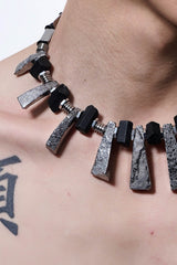 ILLUSORY Distressed Metal Reversible Necklace