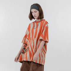 ERROR CODE ROBOT Tiger Stripe Oversized T-Shirt