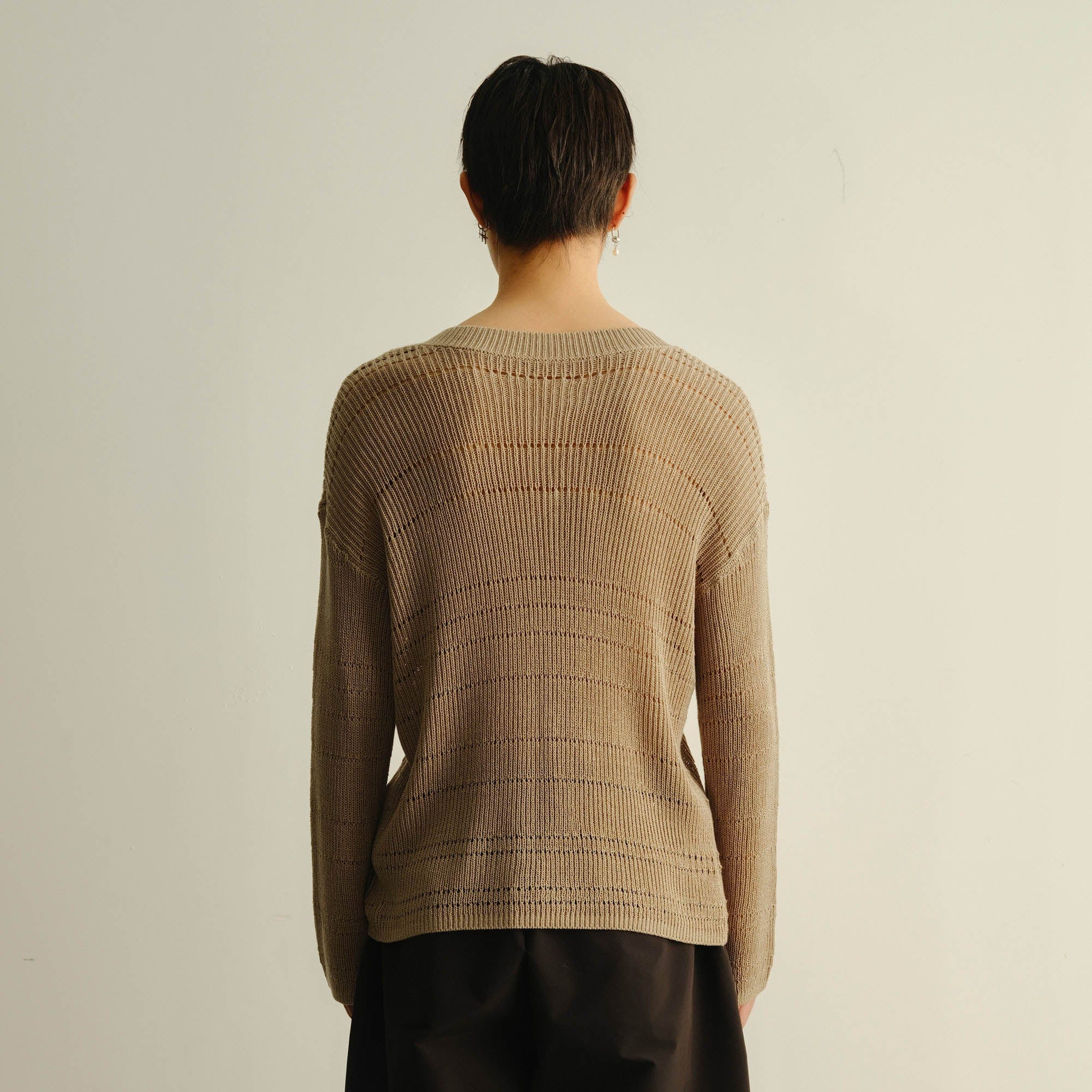 KADAKADA Open-Knit Drawstring Sweater