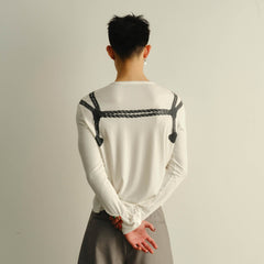 KADAKADA Harness-Strapped Graphic Long-Sleeve Tee