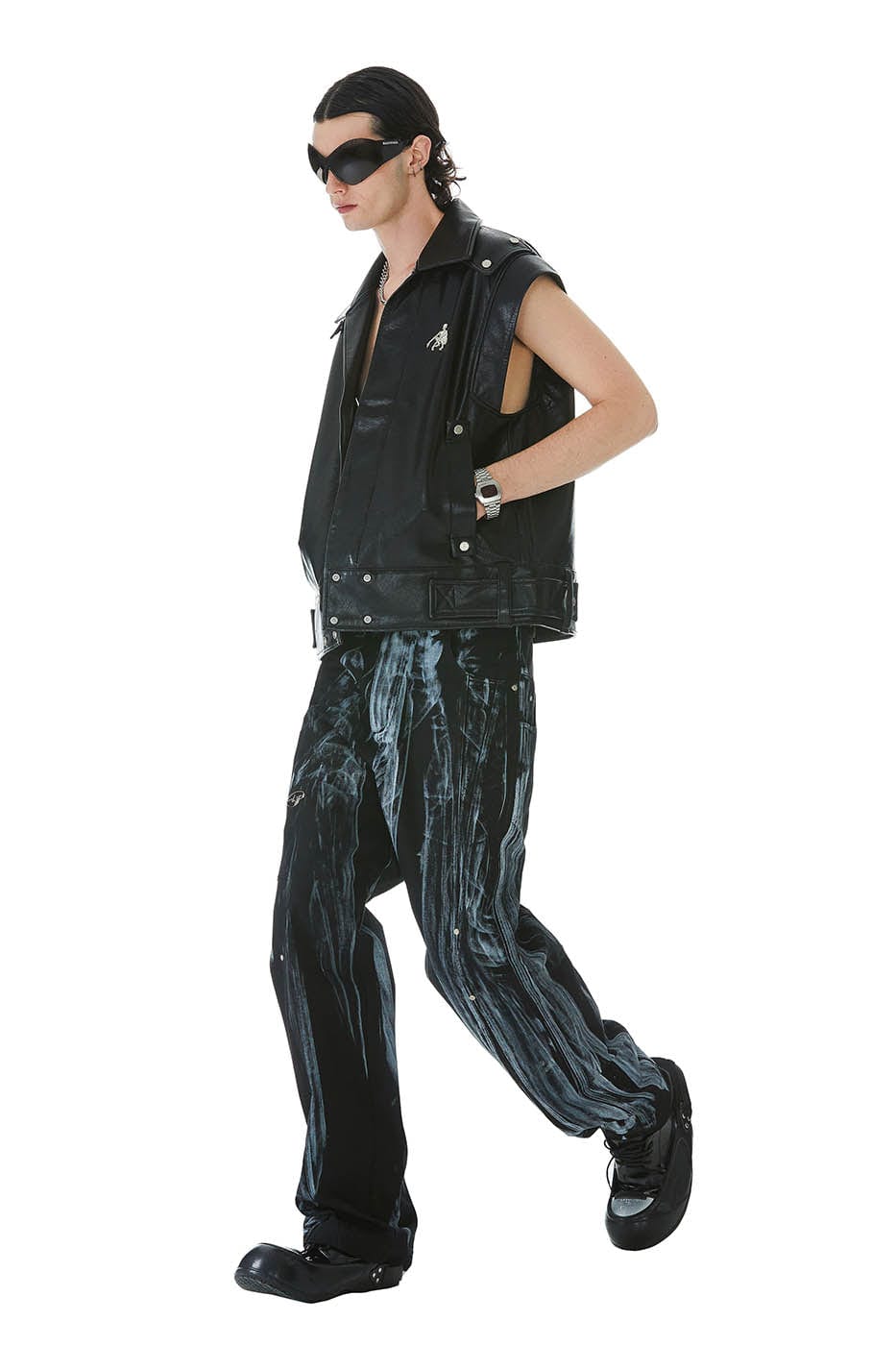FACEONLAB Gradient Brush-Painted Jeans