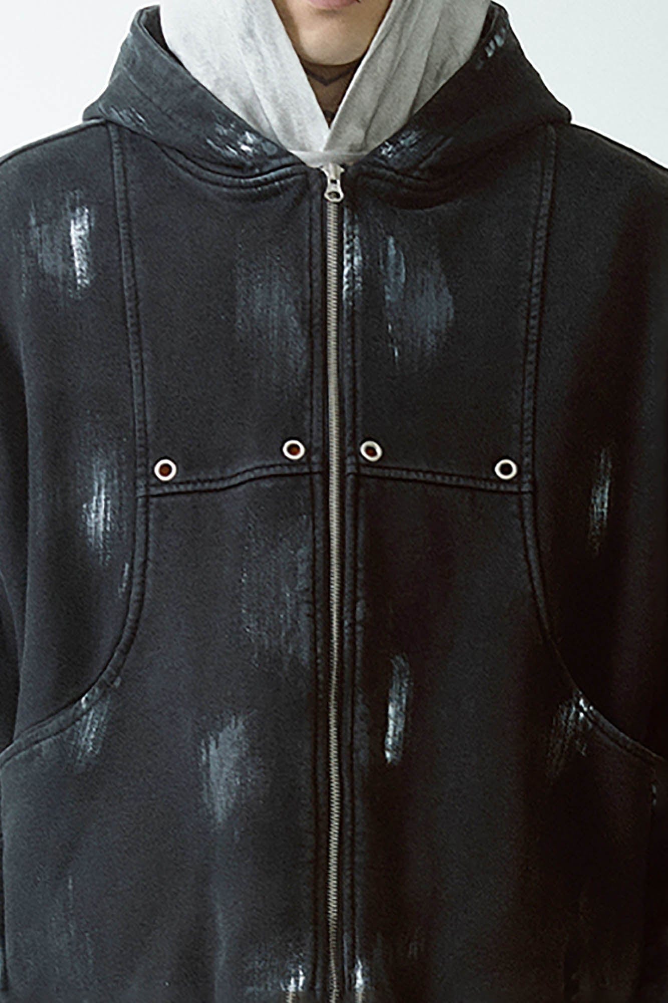 F2CE Brush-Paint Streak Hooded Jacket