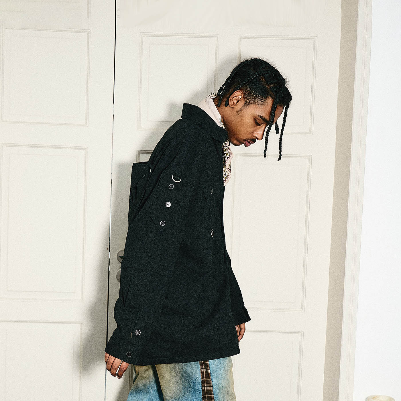 STEEPC Detachable Sleeves Embroidered Jacket