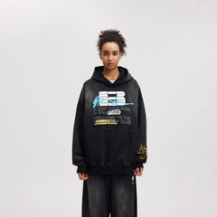 BONELESS Slogan Logo Washed Hoodie