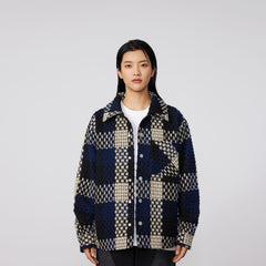 BONELESS Contrast Tweed Plaid Jacket