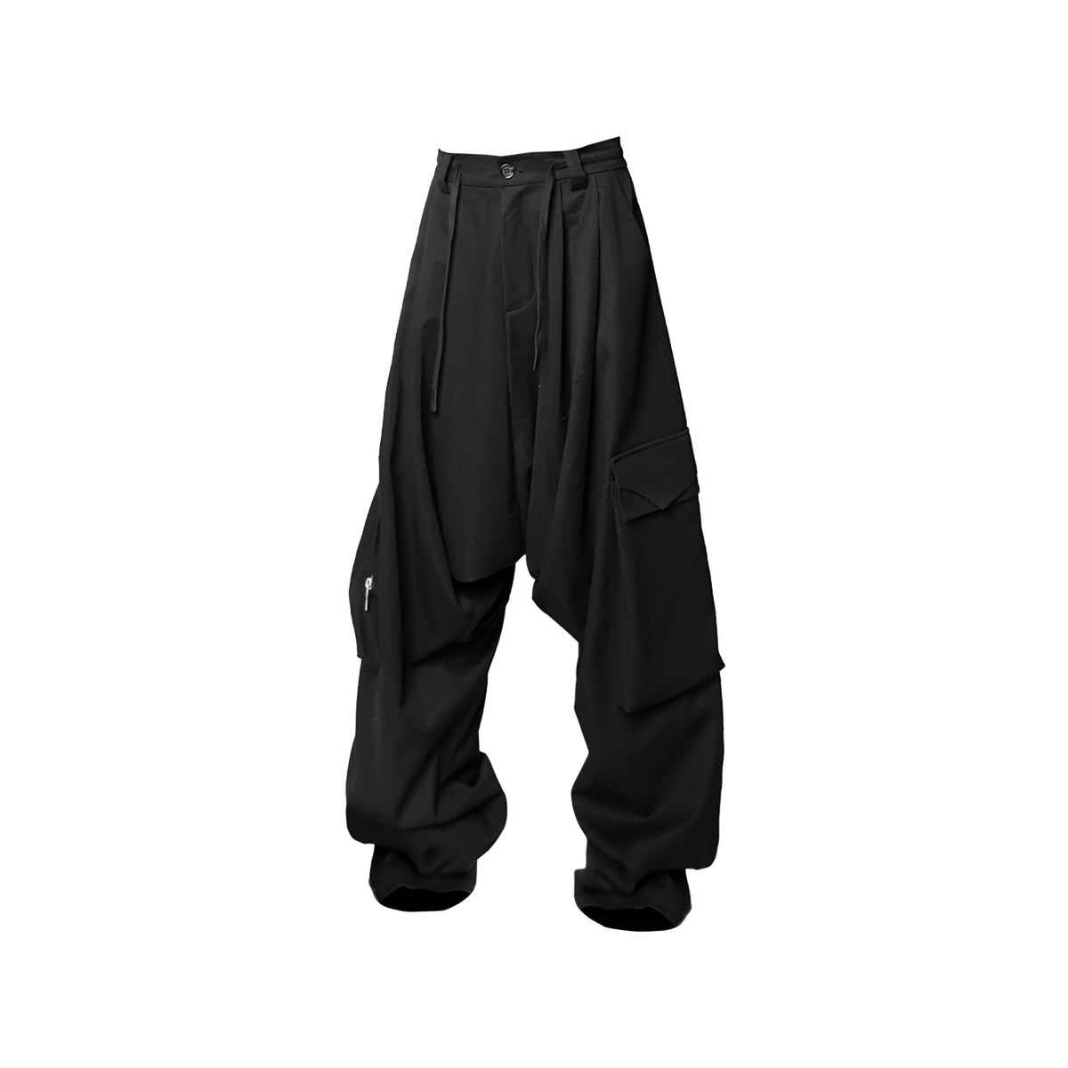RELABEL Drop-Crotch Pleated Wide-Leg Pants