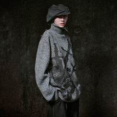 ILNya Nieternite Nifutur Distressed Sword Graphics High-Neck Sweater