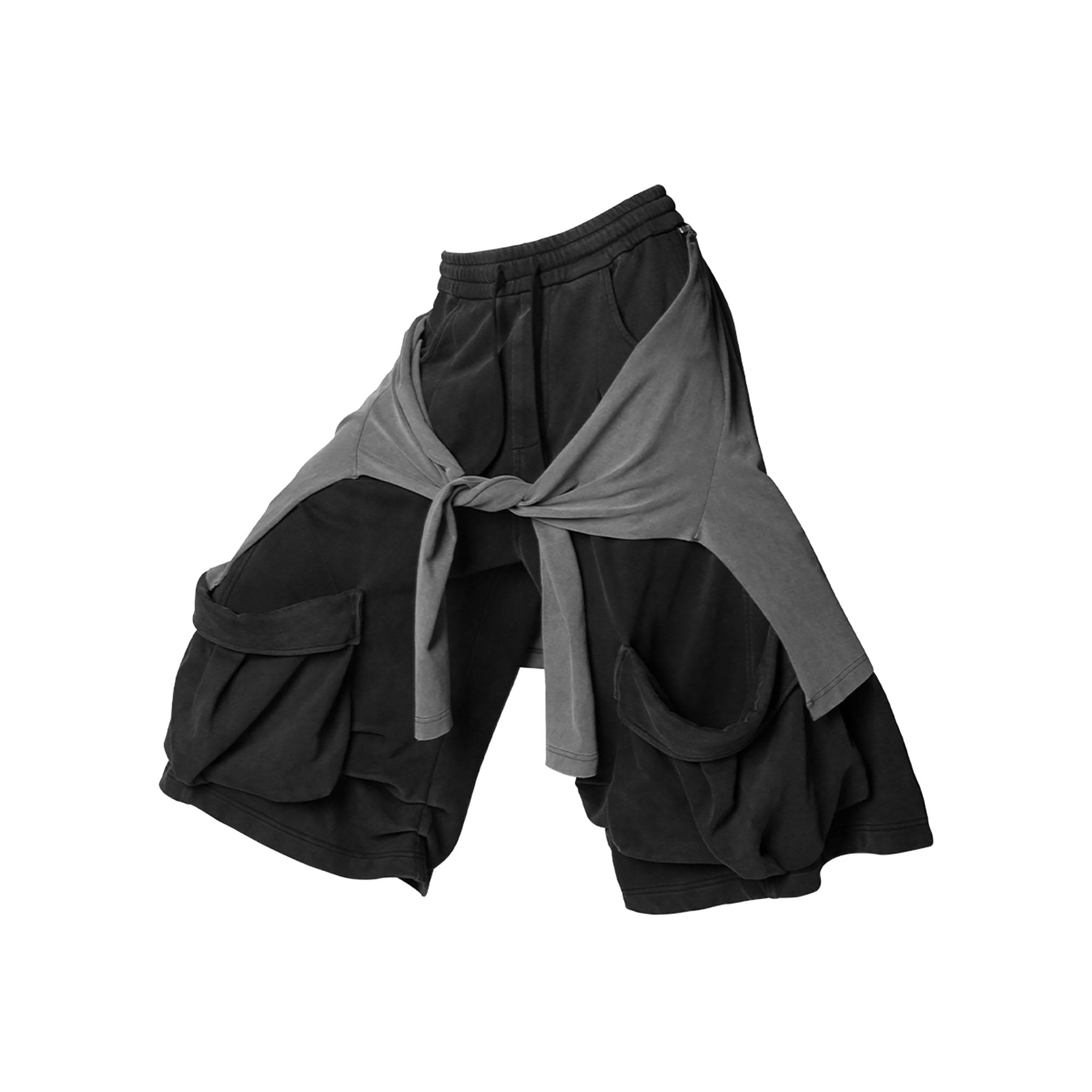 RELABEL Detachable Drape Multi-Pocket Drawstring Shorts