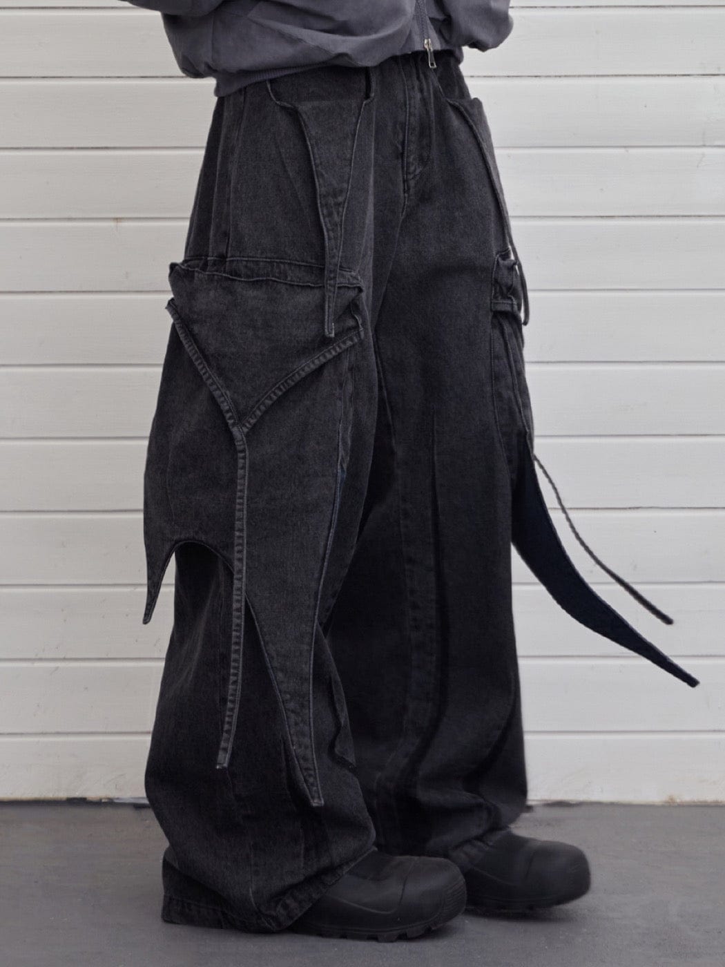 DND4DES Multi-Layered Stripes Deconstructed Jeans
