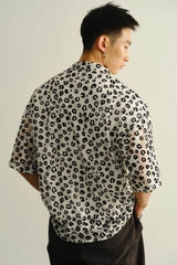 KADAKADA Leopard Lace Bone-Button Shirt