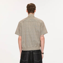 KREATE Harrington Stand-Collar Half Sleeve Shirt