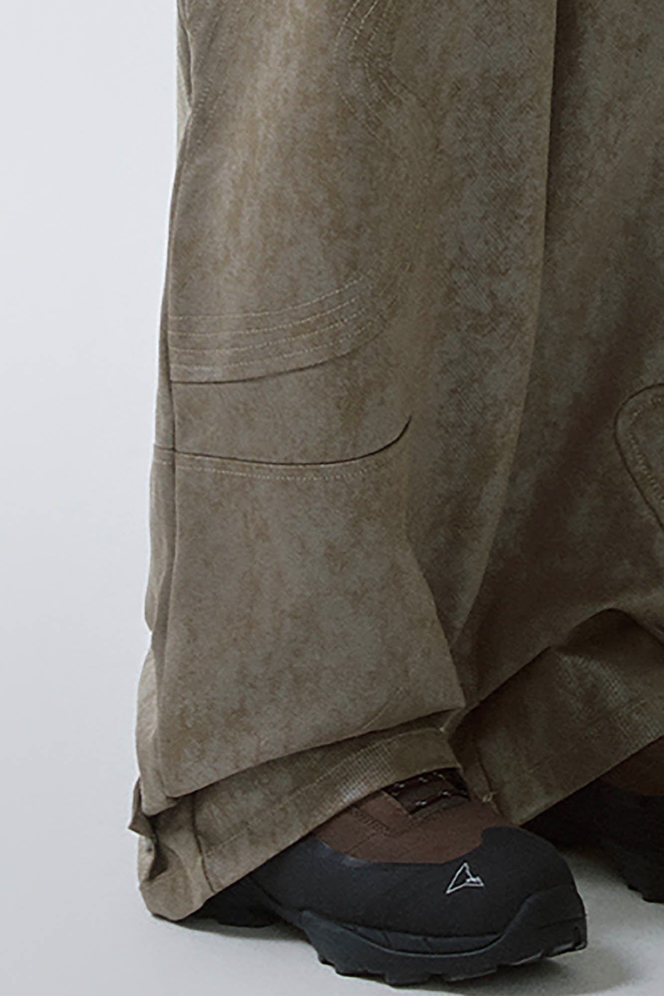 F2CE Distressed Paneled Waxed Pants
