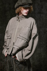 ILNya Nieternite Nifutur Arc Spliced Layered Raw-Edge Utility Jacket