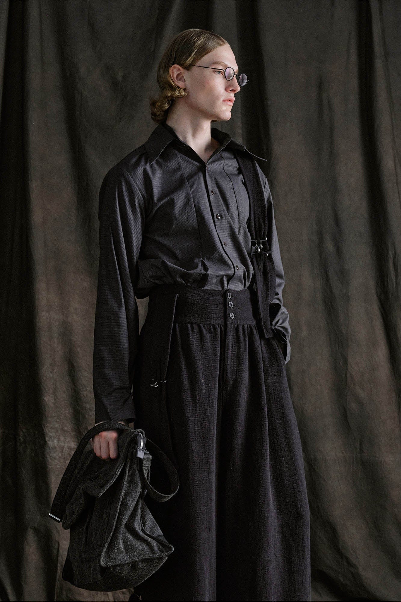 ILNya Nieternite Nifutur Mini Houndstooth Detachable Pleat Shirt