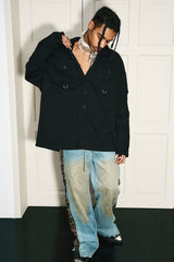 STEEPC Detachable Sleeves Embroidered Jacket