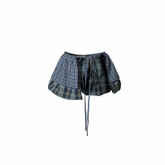 RELABEL Multi-Wear Plaid Layered Draped Skirt