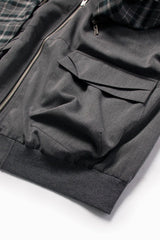 RELABEL Detachable Plaid Hooded Jacket