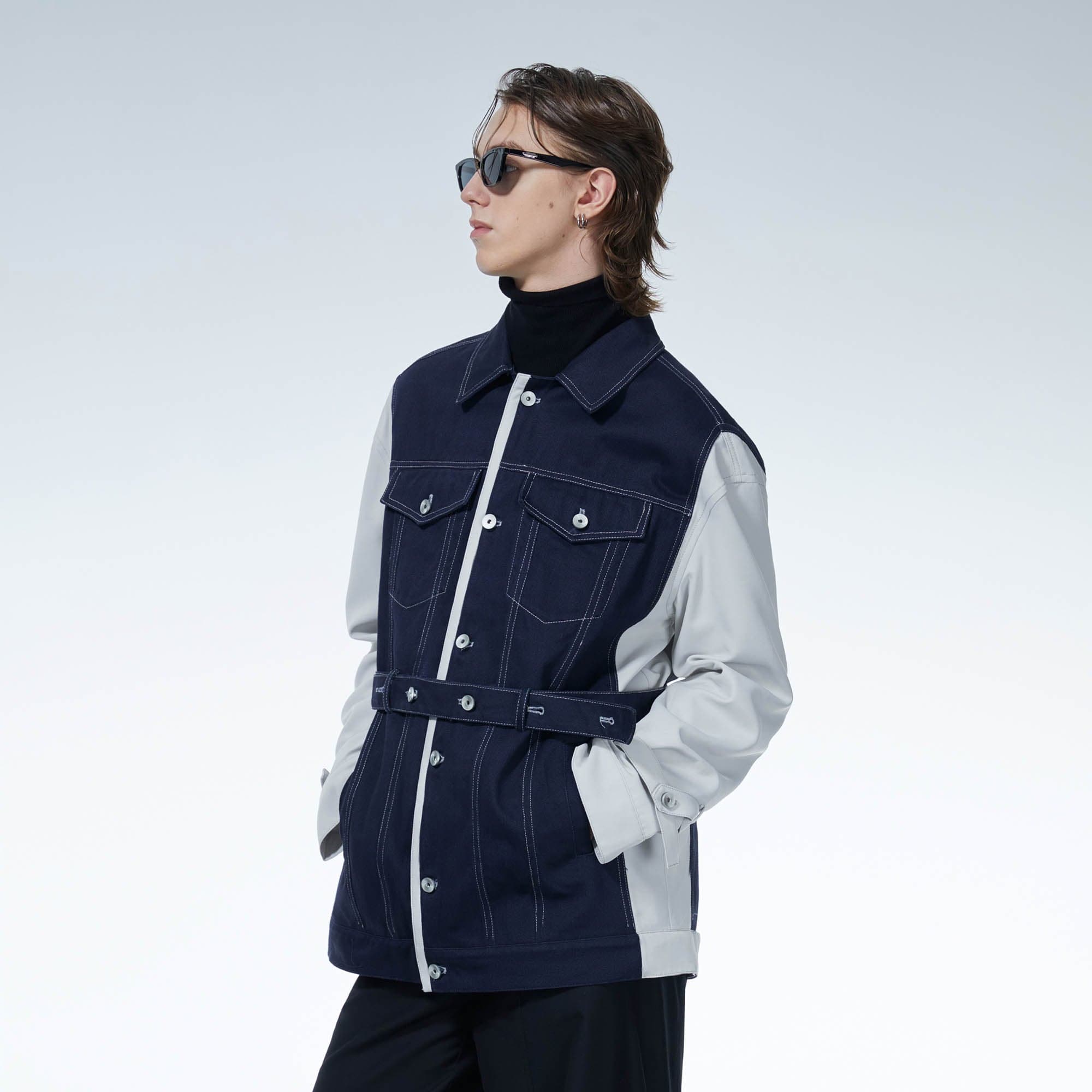 LOSTNFOUND Spliced Stitch Strappy Jacket