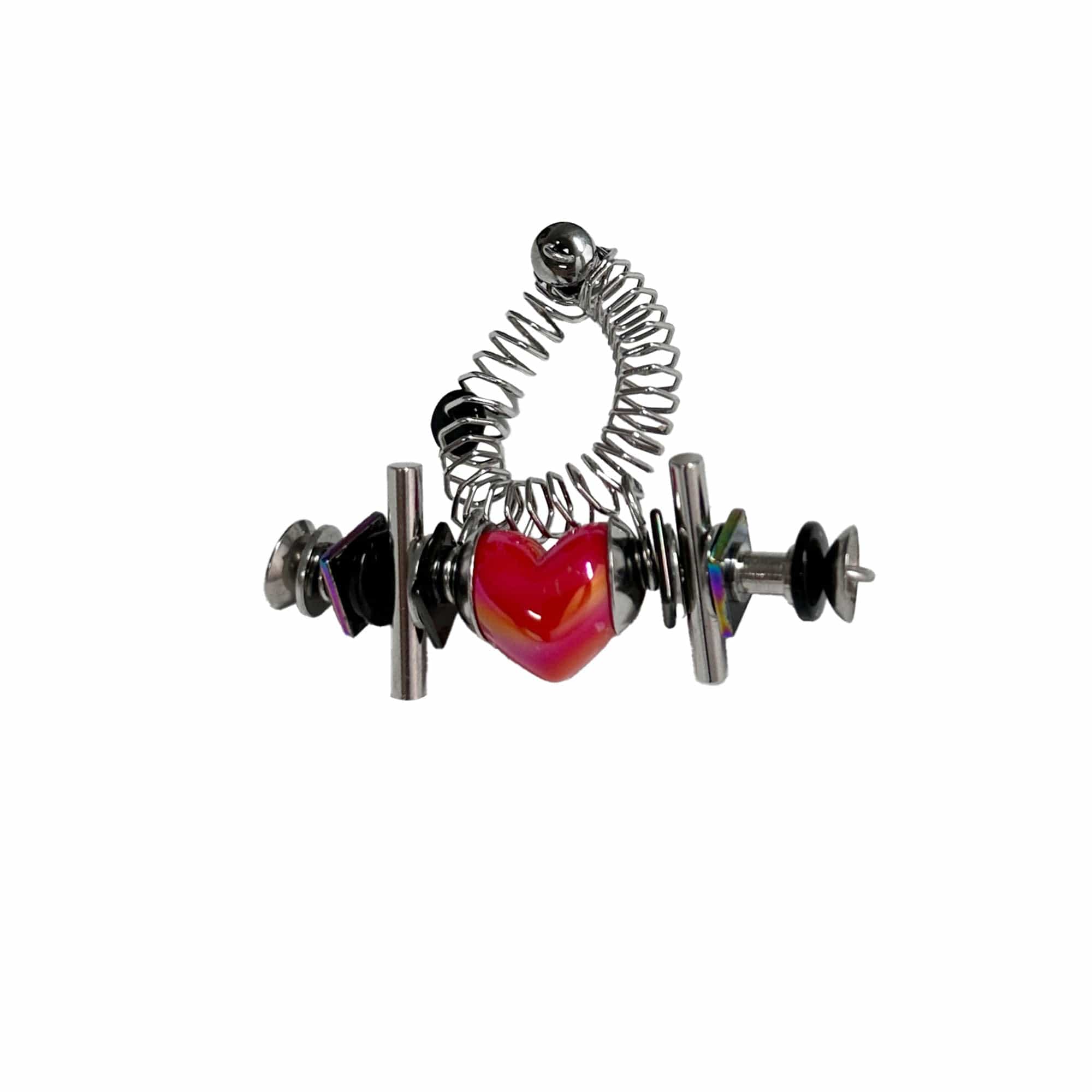 ILLUSORY Time Machine Neon Heart Spiral Coil Ring