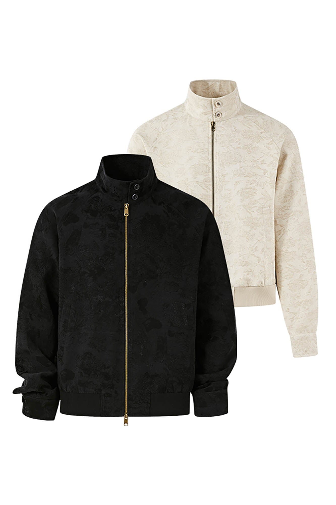 KREATE Jacquard Spider Lily Stand-Collar Wellington Jacket