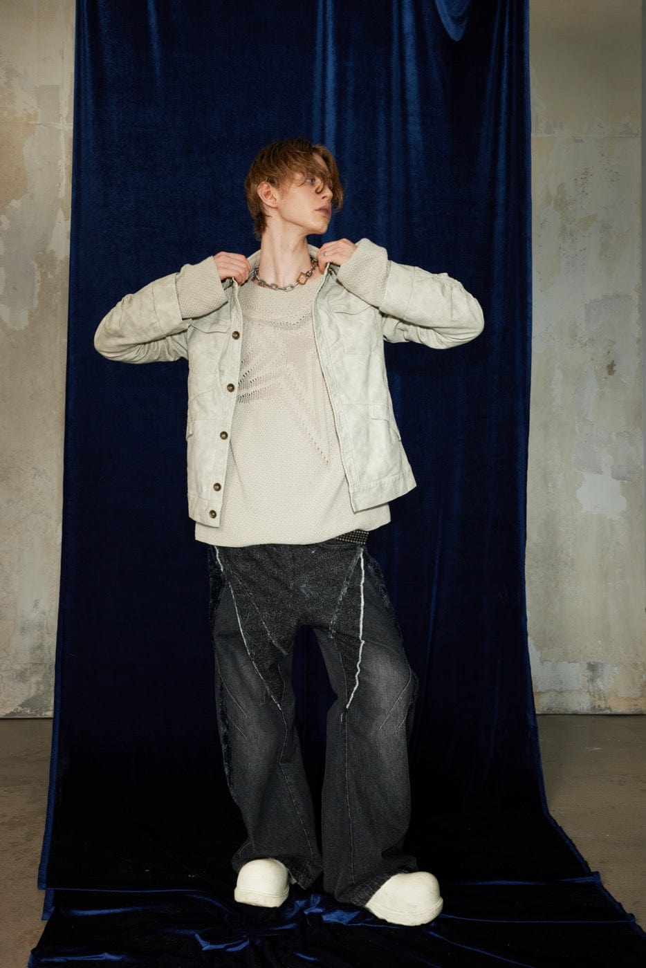 DND4DES Faux Leather Wrinkled Jacket