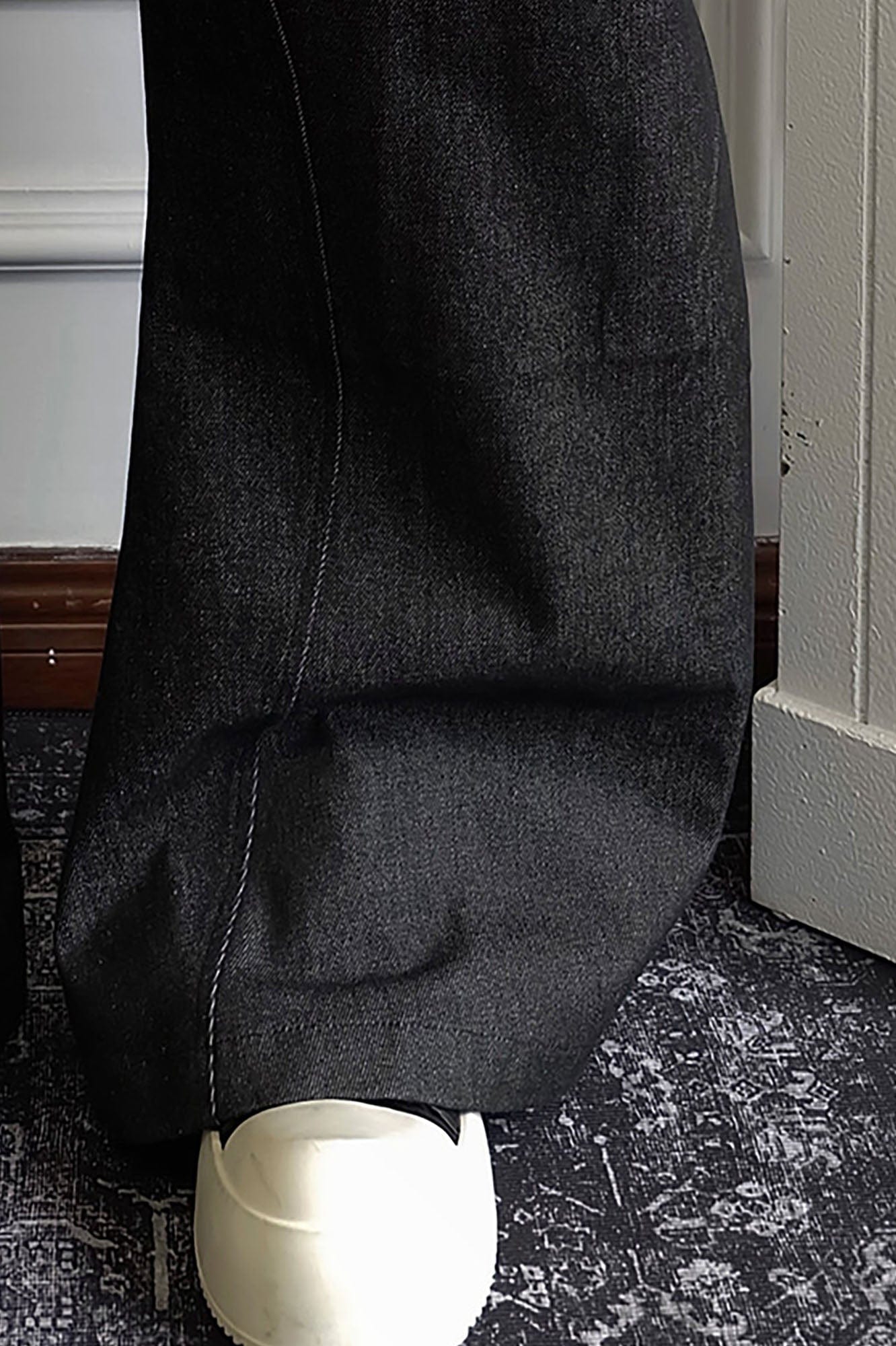 SSIN7 Spliced Button-Up Oversized Raw Jeans
