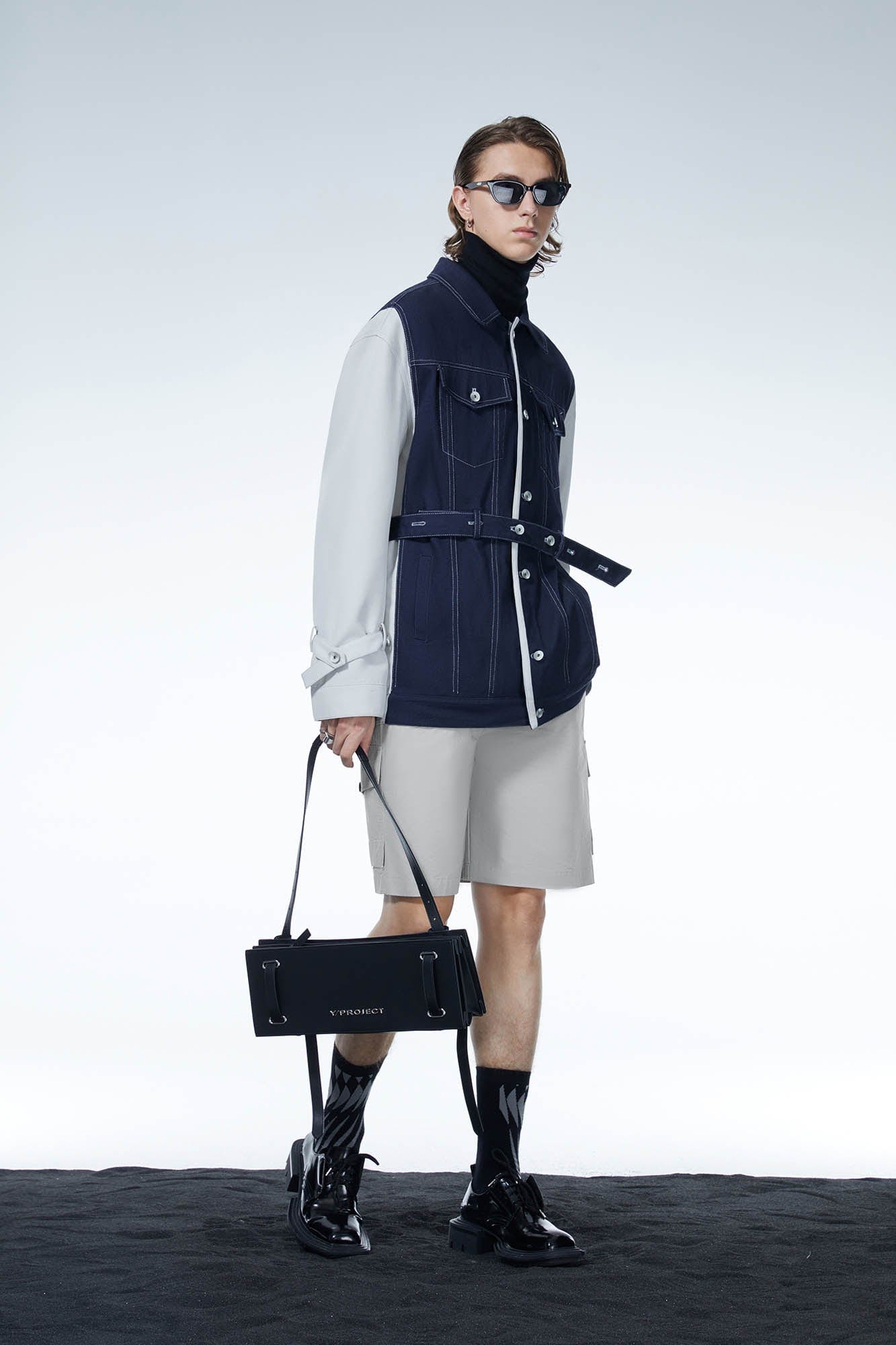 LOSTNFOUND Spliced Stitch Strappy Jacket