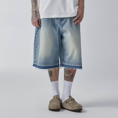 F2CE Washed Raw-Hem Denim Shorts