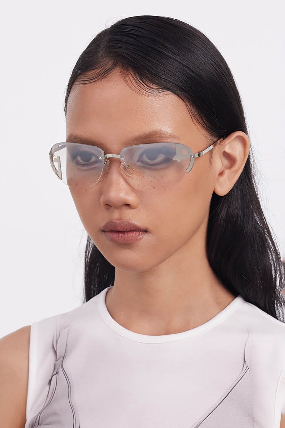 DAMAGE ASIA OPTICALS Semi-Rim Oval Sunglasses
