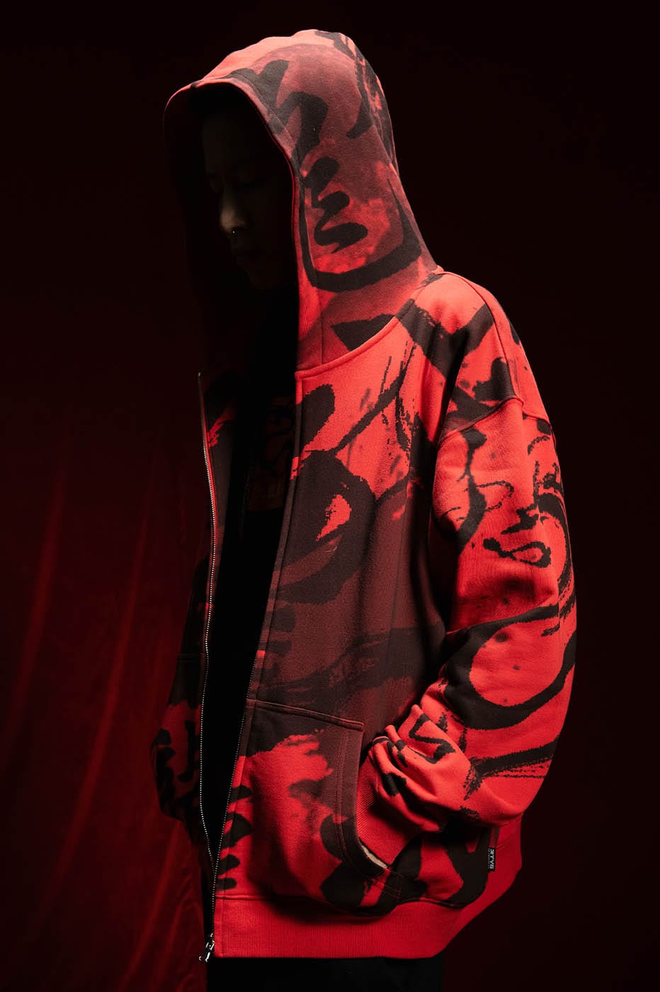 RTVG Calligraphy Full-Print Zip-Up Hoodie