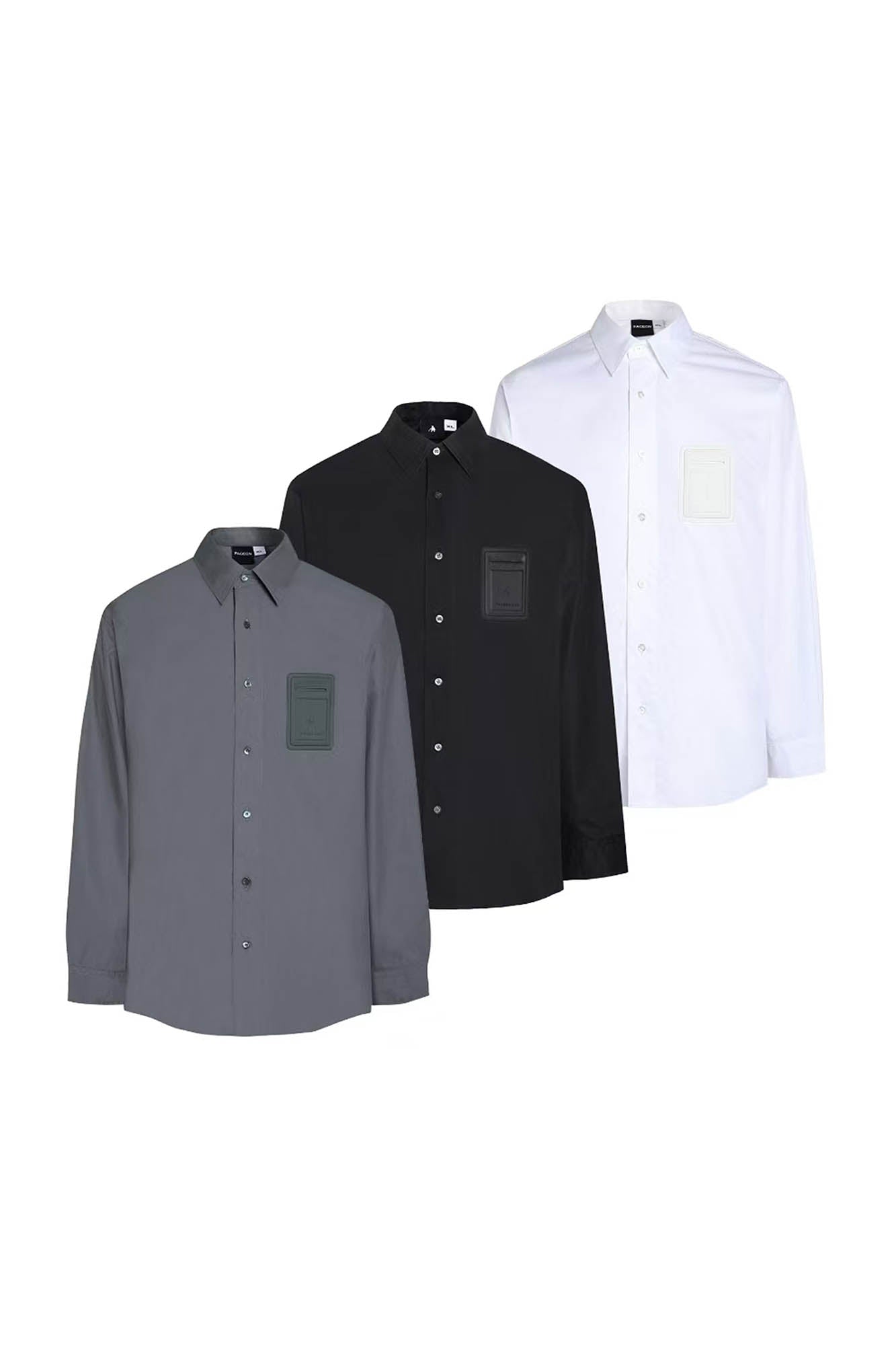 FACEONLAB Modern Patch-Pocket Poplin Shirt
