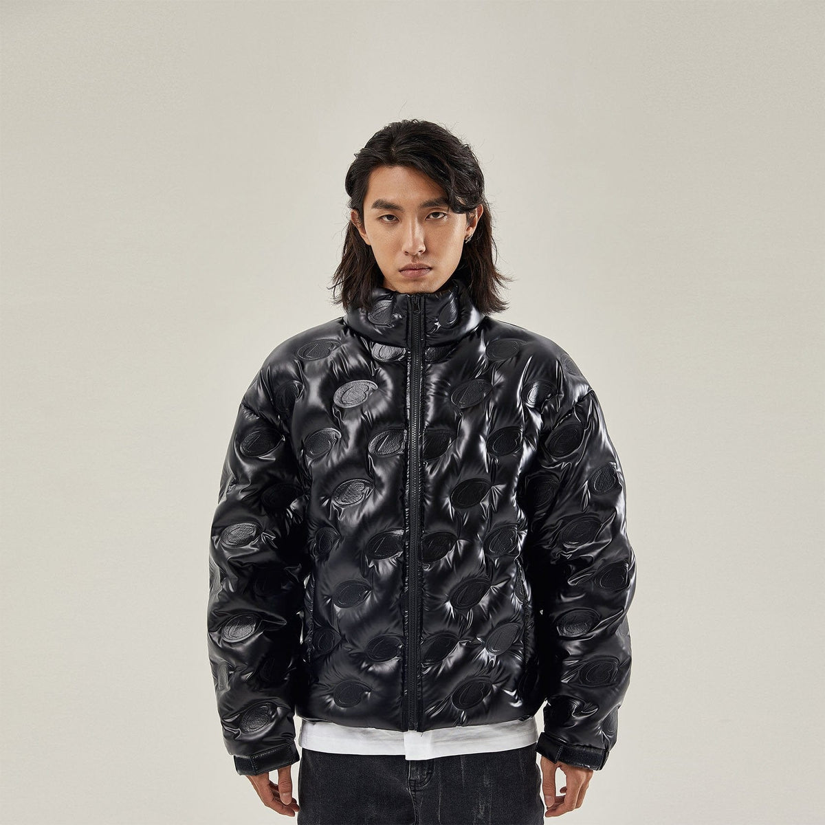 BONELESS High Collar Embossed Down Jacket
