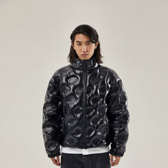 BONELESS High Collar Embossed Down Jacket