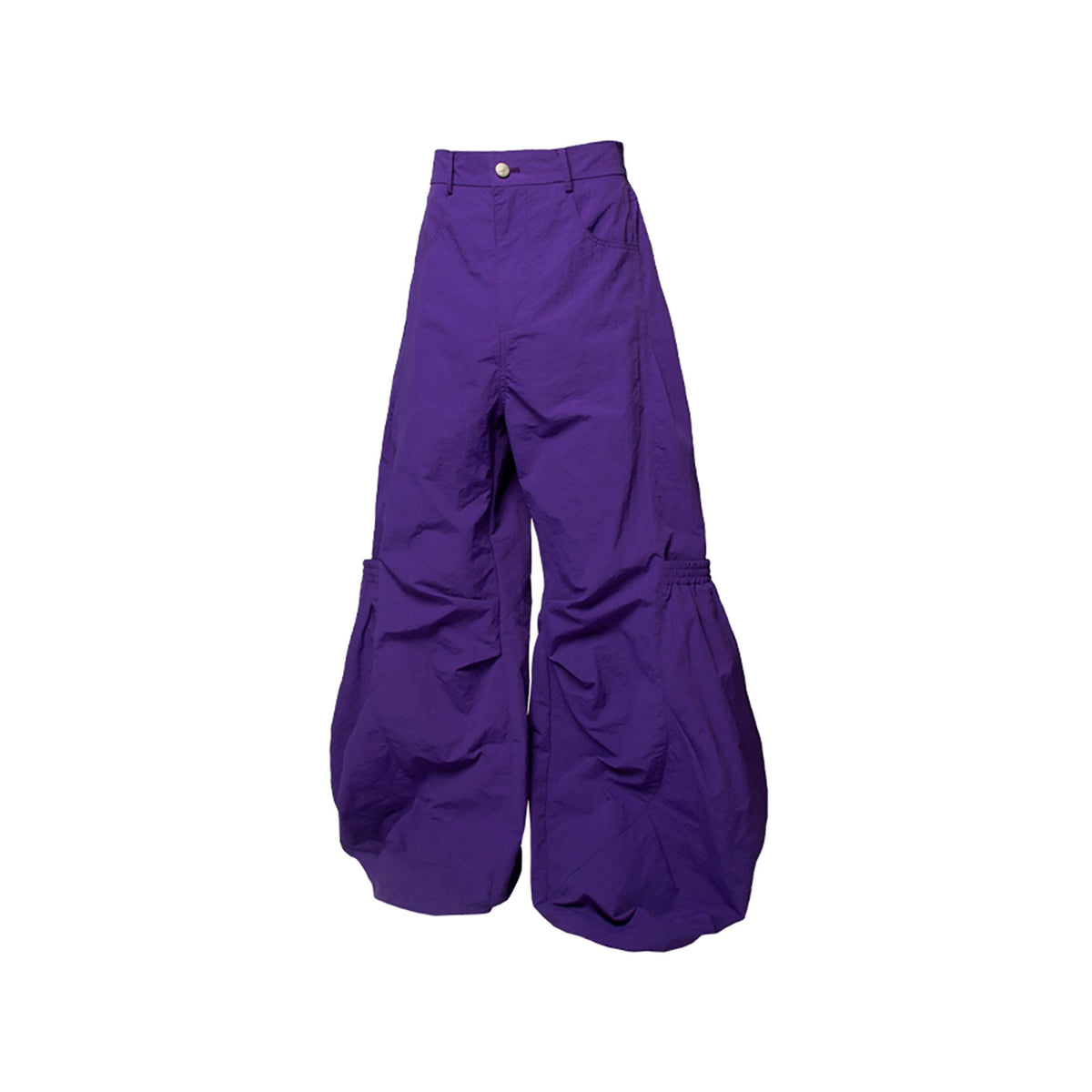 RELABEL Big-Pocket Pleated Oversized Curved Pants Purple