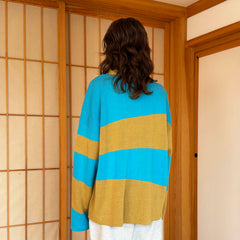 MIICHOUS Nature Magazine Ripple Stripe Polo Sweater