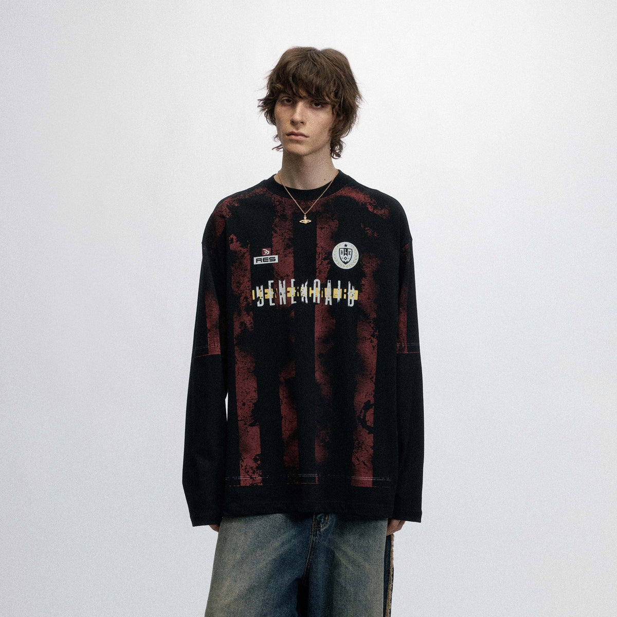 OVDY Retro Distressed Long-Sleeve Jersey