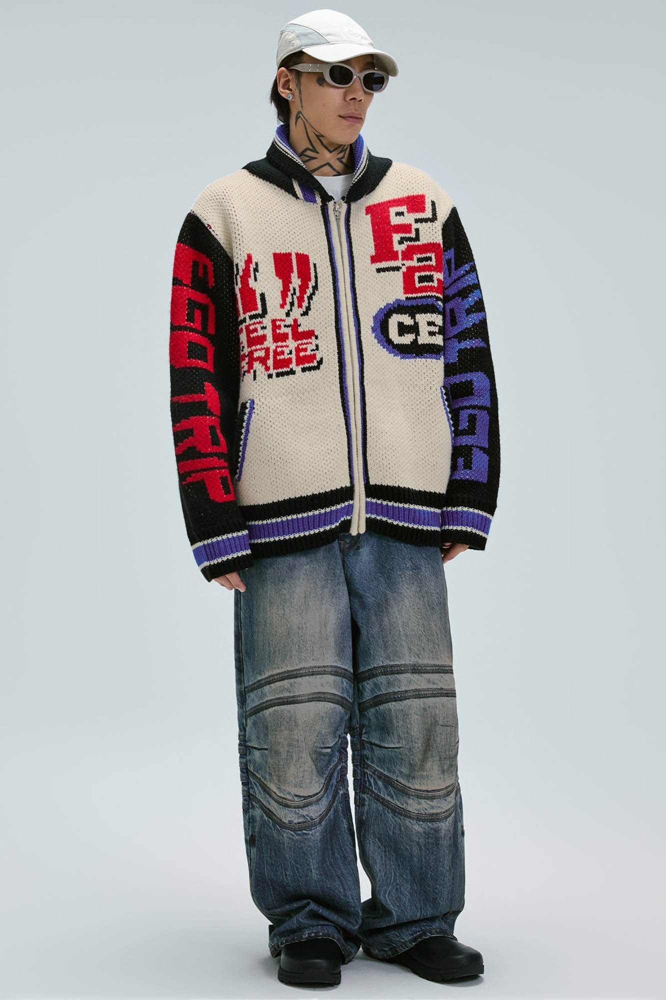 F2CE Jacquard Knit Bomber Jacket